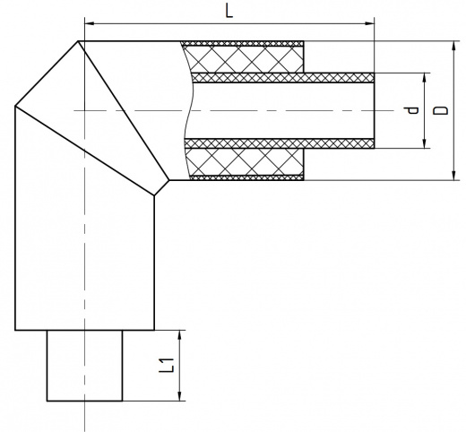 Отвод Boilerberg-flex (PE-RT тип II) 90° в ППУ/ПЭ диаметр 25/125 мм, SDR7,4 – фото, характеристики